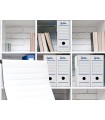 Caja archivo definitivo liderpapel din a4 carton 100% reciclado 325g/m2 lomo 100 mm color blanco 360x100x255 mm