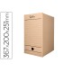 Caja archivo definitivo liderpapel folio doble ancho carton reciclado 400g m2 lomo 200 mm kraft 367x200x251 mm