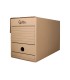 Caja archivo definitivo liderpapel folio doble ancho carton reciclado 400g m2 lomo 200 mm kraft 367x200x251 mm