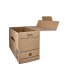 Caja archivo definitivo liderpapel folio doble ancho carton reciclado 400g m2 lomo 200 mm kraft 367x200x251 mm