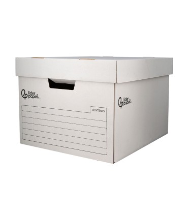 Cajon contenedor liderpapel carton automatico para 3 cajasarchivo def folio 4 archivadores a z 387x333x260mm