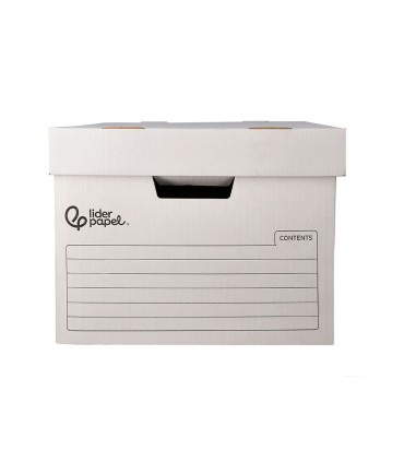 Cajon contenedor liderpapel carton automatico para 3 cajasarchivo def folio 4 archivadores a z 387x333x260mm