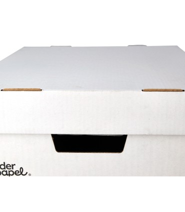 Cajon contenedor liderpapel carton automatico para 3 cajasarchivo def folio 4 archivadores a z 387x333x260mm