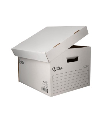 Cajon contenedor liderpapel carton automatico para 3 cajasarchivo def folio 4 archivadores a z 387x333x260mm