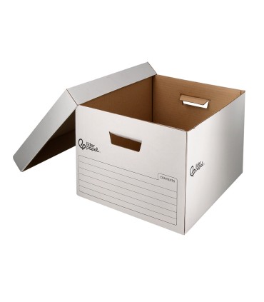 Cajon contenedor liderpapel carton automatico para 3 cajasarchivo def folio 4 archivadores a z 387x333x260mm