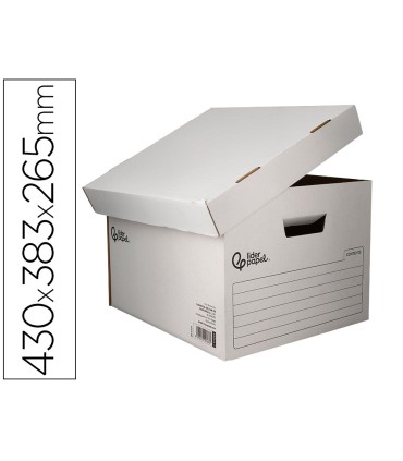 Cajon contenedor liderpapel carton automatico para 4 cajasarchivo def folio 5 archivadores a z 430x383x265mm