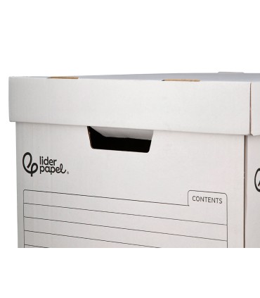 Cajon contenedor liderpapel carton automatico para 4 cajasarchivo def folio 5 archivadores a z 430x383x265mm