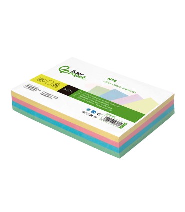 Tarjeta liderpapel para estudiar lisa cartulina de colores 170 gr m2 125x200mm paquete de 200 unidades