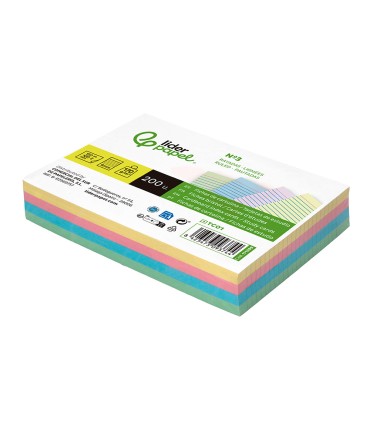 Tarjeta liderpapel para estudiar rayada cartulina de colores 170 gr m2 100x150mm paquete de 200 unidades