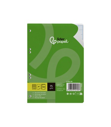 Recambio liderpapel din a5 100 hojas 75 gr rayado n 46 6 taladros