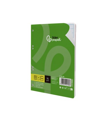 Recambio liderpapel din a5 100 hojas 75 gr rayado n 46 6 taladros