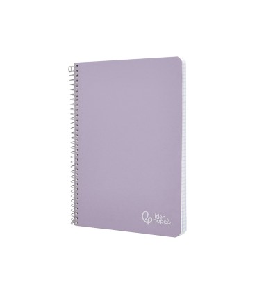 Cuaderno espiral liderpapel din a5 witty tapa dura 80h 90gr cuadro 4mm con margen color violeta