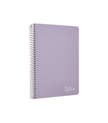 Cuaderno espiral liderpapel din a5 witty tapa dura 80h 90gr cuadro 4mm con margen color violeta