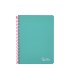 Cuaderno espiral liderpapel din a5 witty tapa dura 80h 90gr cuadro 4mm con margen color turquesa