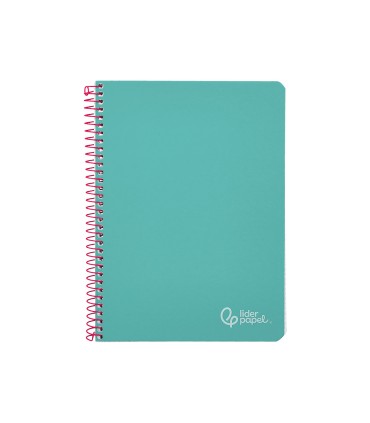 Cuaderno espiral liderpapel din a5 witty tapa dura 80h 90gr cuadro 4mm con margen color turquesa