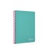 Cuaderno espiral liderpapel din a5 witty tapa dura 80h 90gr cuadro 4mm con margen color turquesa