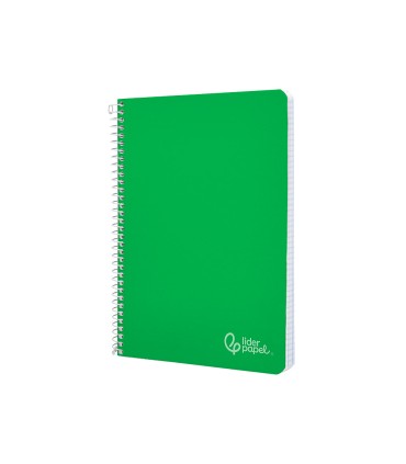 Cuaderno espiral liderpapel din a5 witty tapa dura 80h 90gr cuadro 4mm con margen color verde