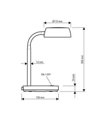 Lampara de escritorio maul led abby color negro 155x320x155 mm