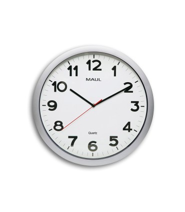 Reloj maul step de pared redondo 40 cm diametro electrico color plata