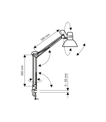 Lampara de escritorio maul study con pinza color blanco 170x440x350 mm