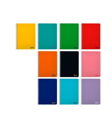 Cuaderno espiral liderpapel din a5 smart tapa blanda 80h 75gr cuadro 5mm con margen colores surtidos