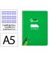 Cuaderno espiral liderpapel di n a5 pautaguia tapa dura 80h 90 gr cuadro pautado 3mm color verde