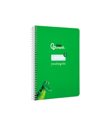 Cuaderno espiral liderpapel di n a5 pautaguia tapa dura 80h 90 gr cuadro pautado 3mm color verde
