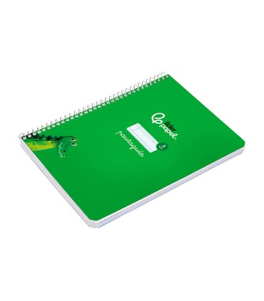 Cuaderno espiral liderpapel di n a5 pautaguia tapa dura 80h 90 gr cuadro pautado 3mm color verde