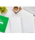 Cuaderno espiral liderpapel di n a5 pautaguia tapa dura 80h 90 gr cuadro pautado 3mm color verde