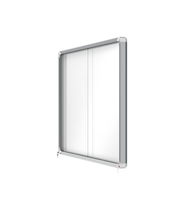 Vitrina de anuncios nobo premium plus con puerta corredera fondo magnetico 18 x din a4 hojas 997x1412x54 mm