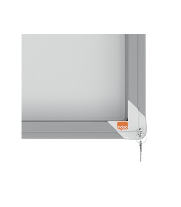 Vitrina de anuncios nobo premium plus con puerta corredera fondo magnetico 18 x din a4 hojas 997x1412x54 mm