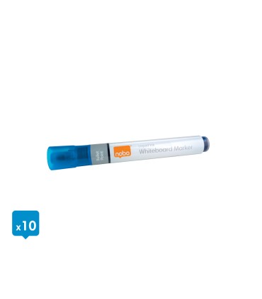 Rotulador nobo para pizarra blanca tinta liquida punta conica 3 mm azul caja de 10 unidades