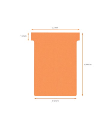 Ficha t para plannings nobo indice 3 cartulina 170 gr color naranja pack de 100 unidades