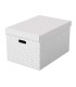 Caja almacenamiento esselte grande color blanco 510x355x305 mm pack de 3 unidades