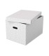 Caja almacenamiento esselte grande color blanco 510x355x305 mm pack de 3 unidades