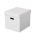 Caja almacenamiento esselte cubica color blanco 365x320x315 mm pack de 3 unidades