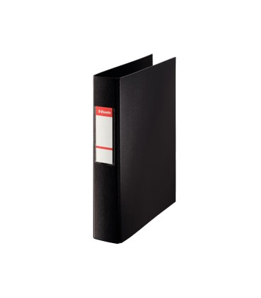 Carpeta esselte 4 anillas 40 mm folio plastico forrado con tarjetero color negro