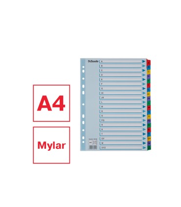 Separador alfabetico esselte cartulina mylar a z din a4 multitaladro