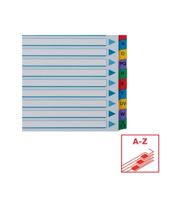 Separador alfabetico esselte cartulina mylar a z din a4 multitaladro