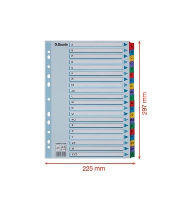 Separador alfabetico esselte cartulina mylar a z din a4 multitaladro