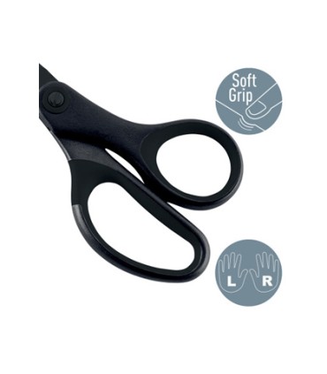 Tijeras leitz premium titanium antiadherente 180 mm color negro