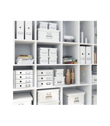 Caja almacenamiento leitz clickstore wow carton reciclado color blanco 281x200x369 mm