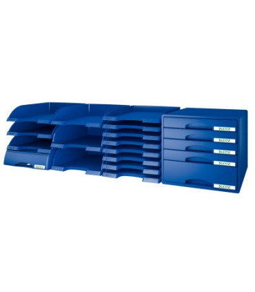 Bandeja sobremesa leitz plus jumbo opaca color azul 255x357x103 mm