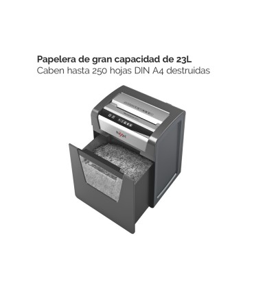 Destructora de documentos rexel momentum m510 capacidad de corte 10 hojas destruye grapas y clips papelera 23 l