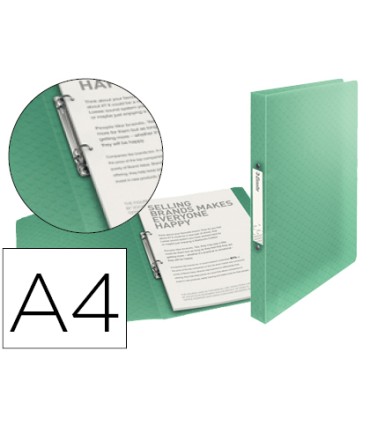 Carpeta esselte 2 anillas 25 mm din a4 colour ice polipropileno color verde