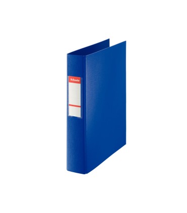 Carpeta esselte 2 anillas 40 mm folio plastico forrado con tarjetero color azul