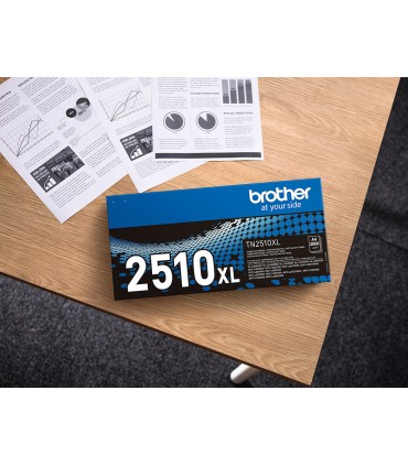 Toner brother tn2510xl mfc l2860dwe l2627dwe l2400dwe negro 3000 paginas