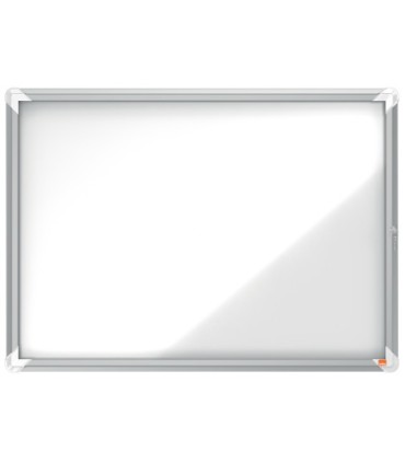 Vitrina de anuncio nobo premium plus blanca magnetica para exterior 8 x din a4 692x972x45 mm