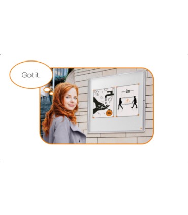 Vitrina de anuncio nobo premium plus blanca magnetica para exterior 8 x din a4 692x972x45 mm