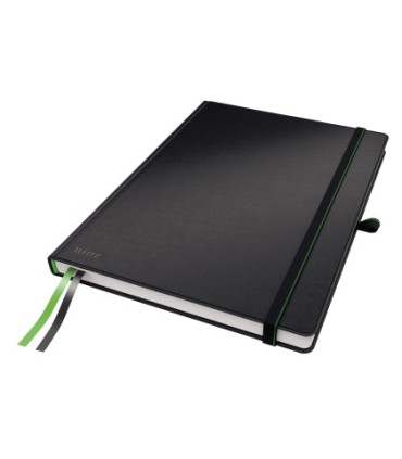 Cuaderno con gomilla leitz complete tapa dura din a4 80 hojas cuadro 5 mm color negro